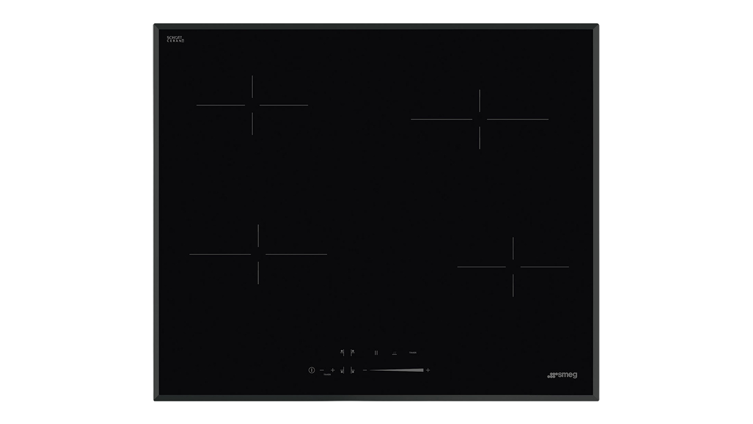 Smeg Classic 60cm 4 Zone Ceramic Cooktop with Touch Control in a sleek black colour
