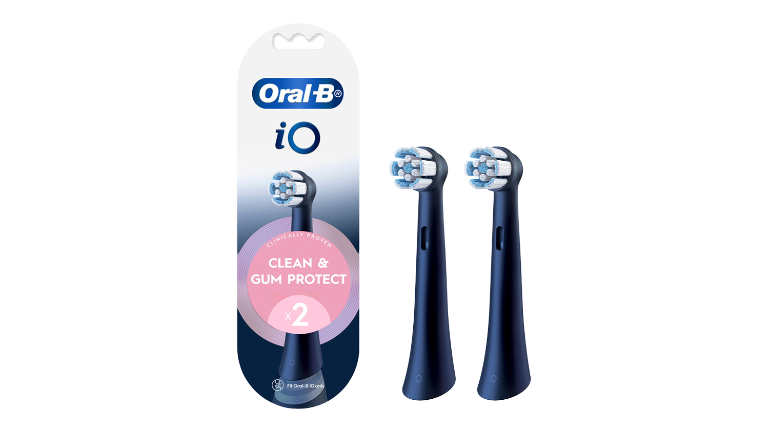 Oral-B iO Clean & Gum Protect Replacement Brush Head in a sleek black colour