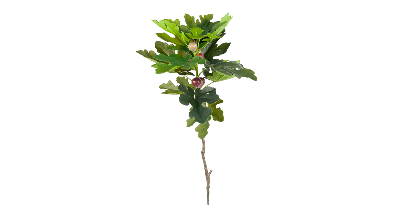 Artificial Fig 90cm Flower Branch featuring broad green fig leaves and several realistic fig fruits