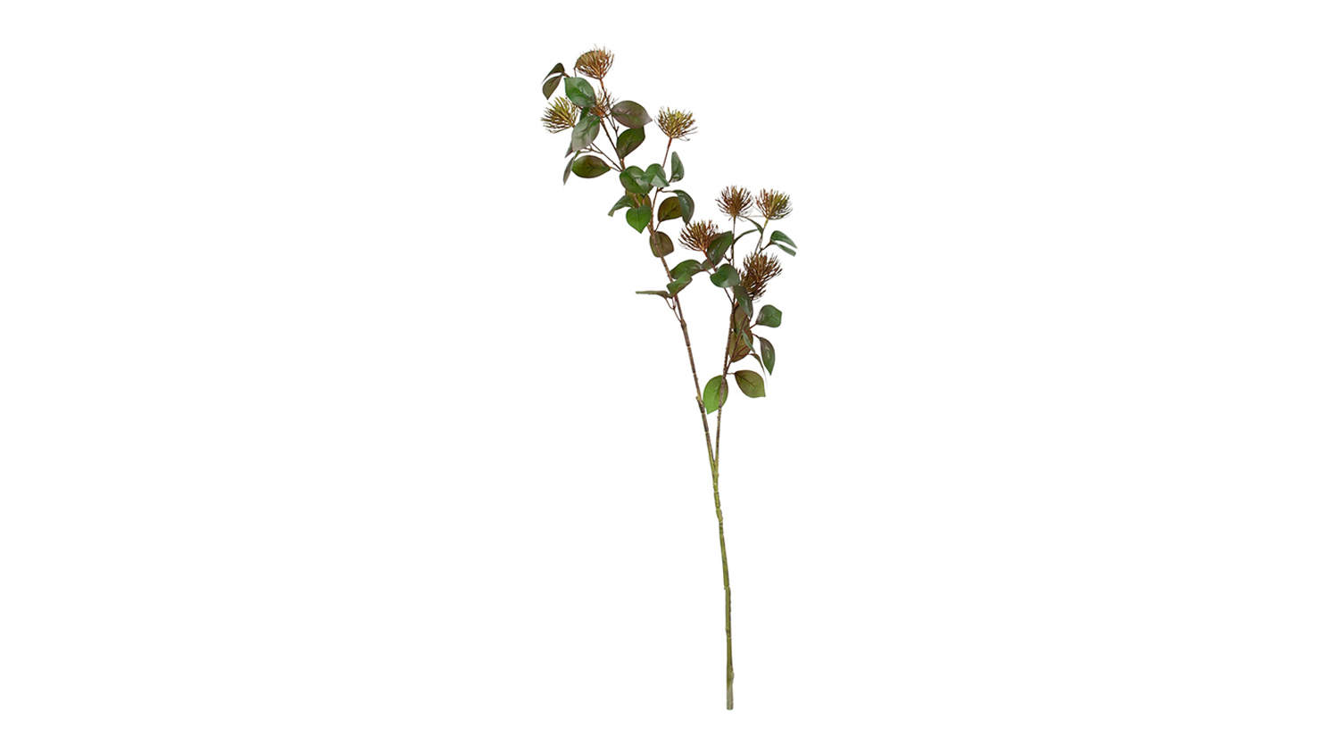 Artificial Leucospermum 101cm Flower Spray in Green featuring multiple pincushion-inspired flower heads