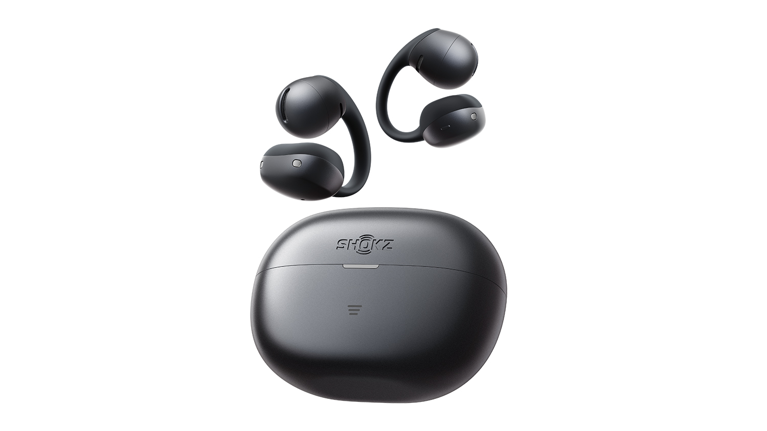 Shokz OpenDots Air True Wireless Open-Ear Headphones in a sleek black colour