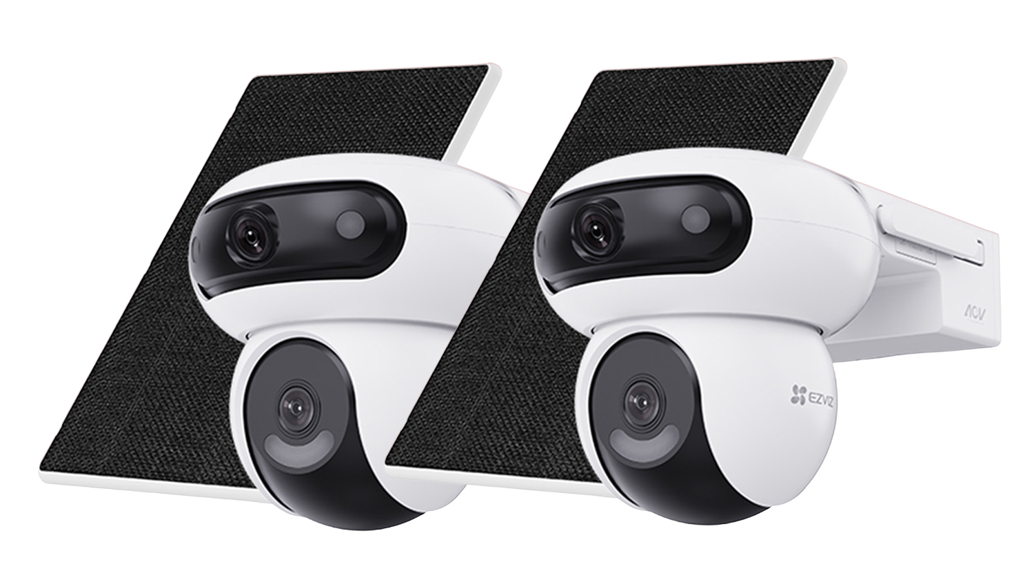 Two EZVIZ HB90 Dual-Lens 3K Outdoor Wire-Free Security Camera with Solar Panel & 16GB SD Card