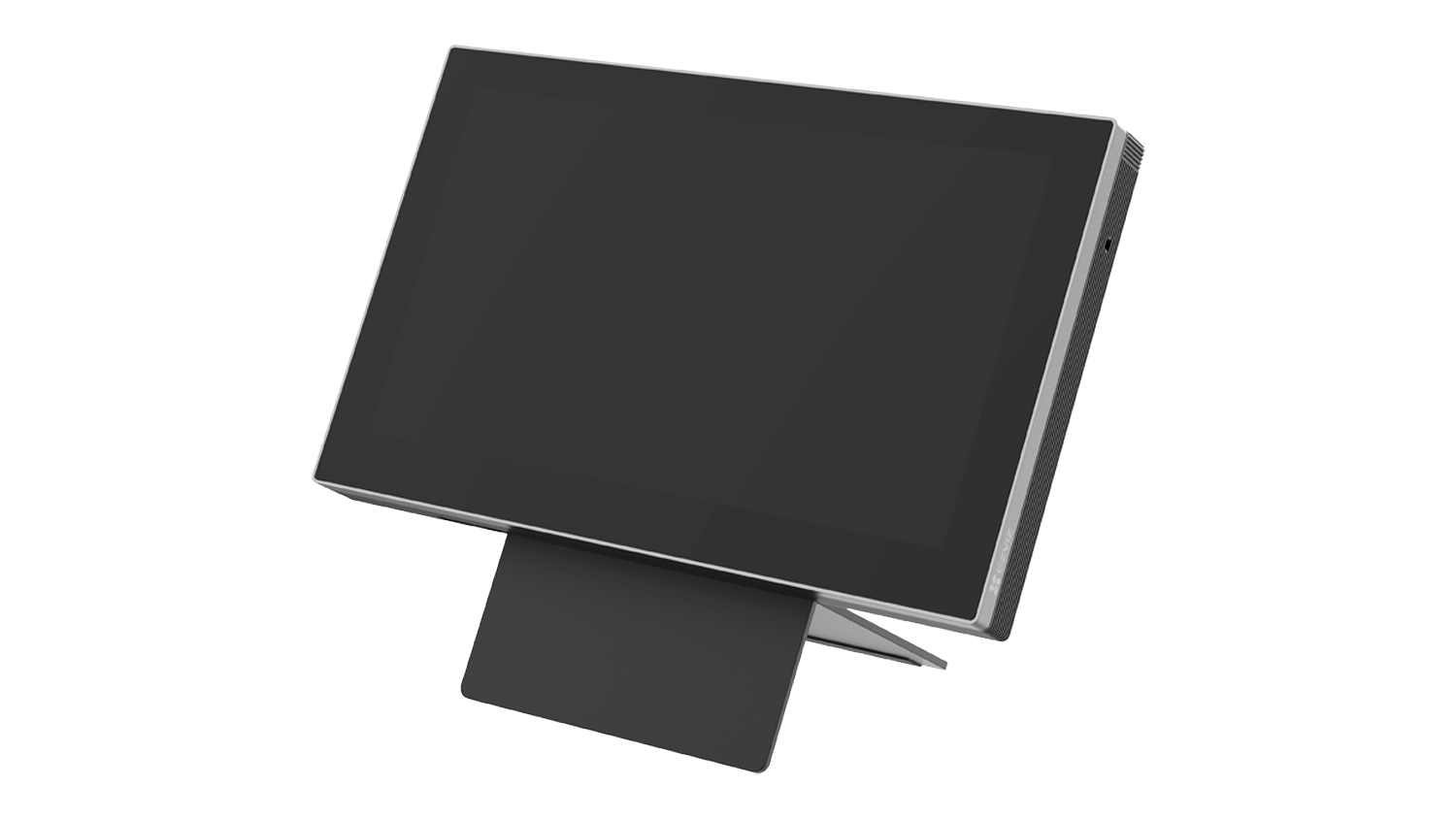 EZVIZ SD7 smart home monitor displayed on its desktop stand, angled view