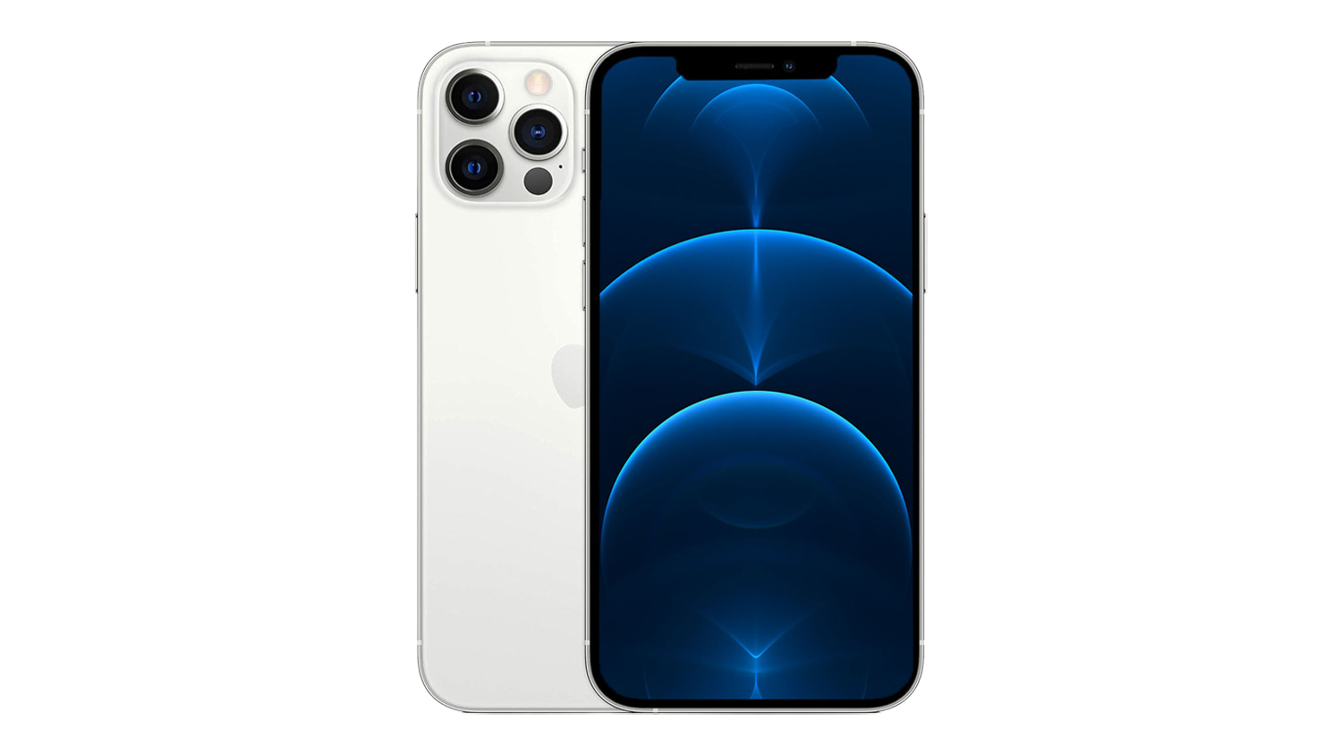 Apple iPhone 12 Pro 256GB in silver, showing its rear panel and front screen display