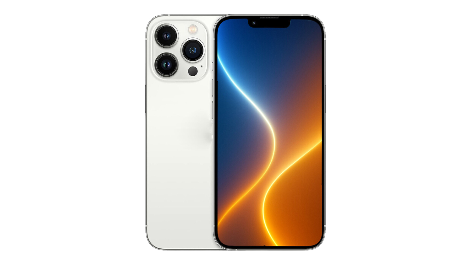 Apple iPhone 13 Pro 5G 256GB in Silver (Refurbished/Good), shown with front and back views side by side
