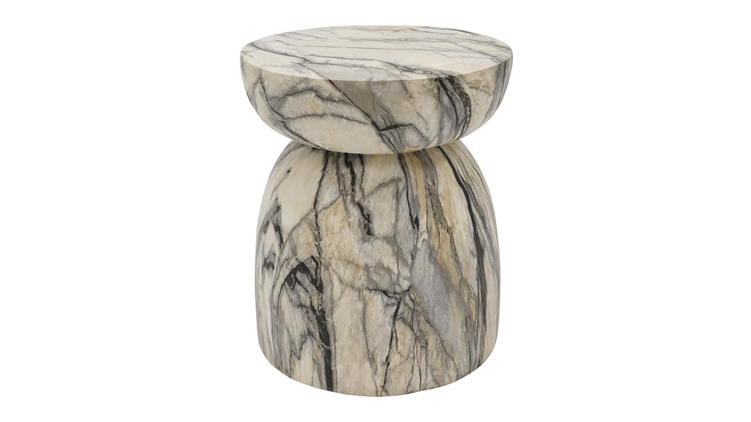 A Lima Black/Brown Marble MGO Stool