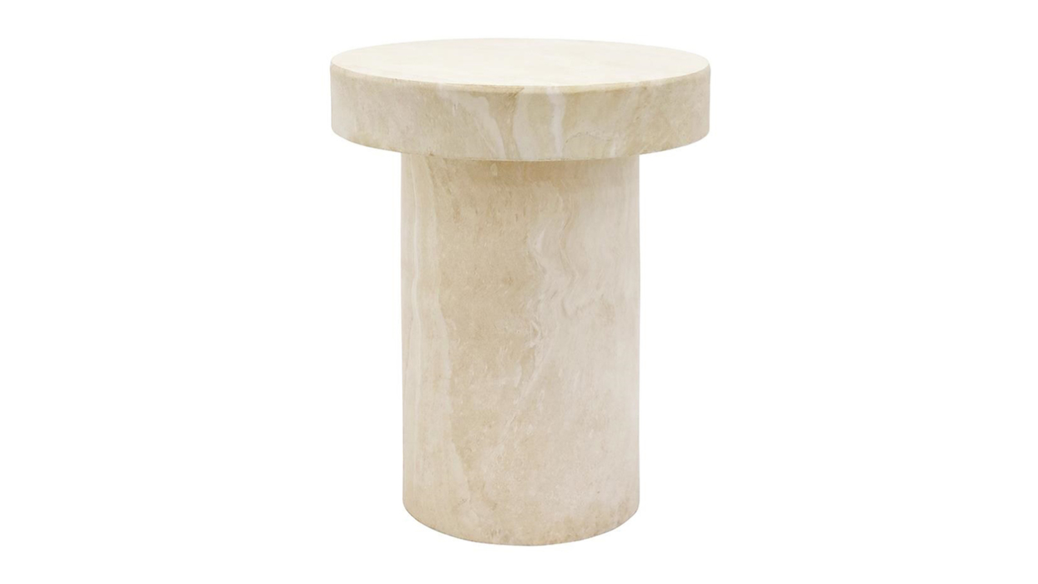 A view of the Harvey Beige Marble MGO Side Table