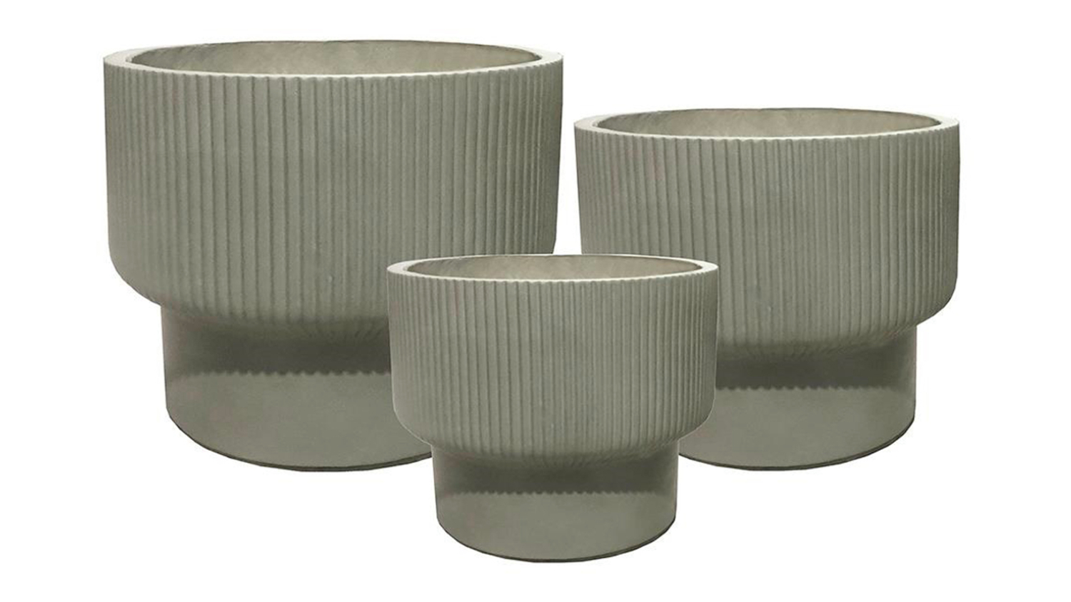 A view of the Indigio Olive MGO Planter Set of 3pcs