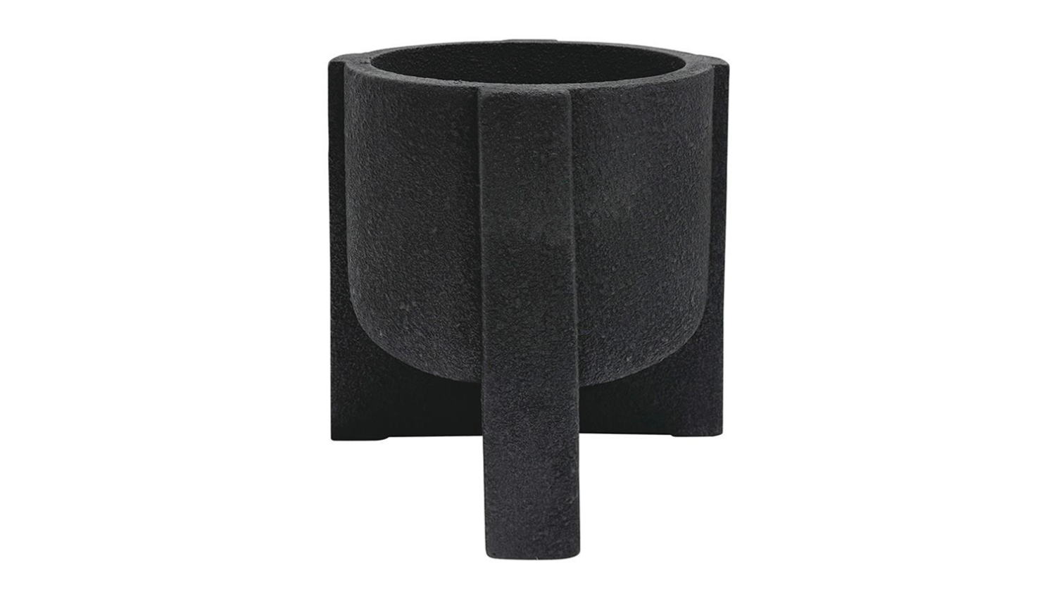 An angled view of the Otto Black MGO Planter