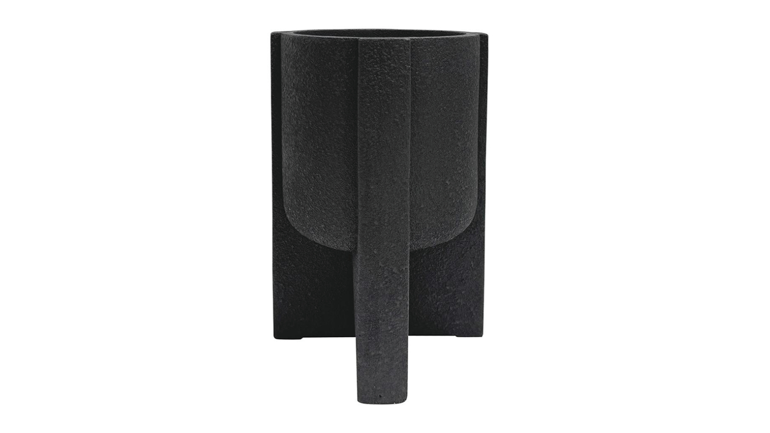 An angled view of the Otto Black MGO Planter