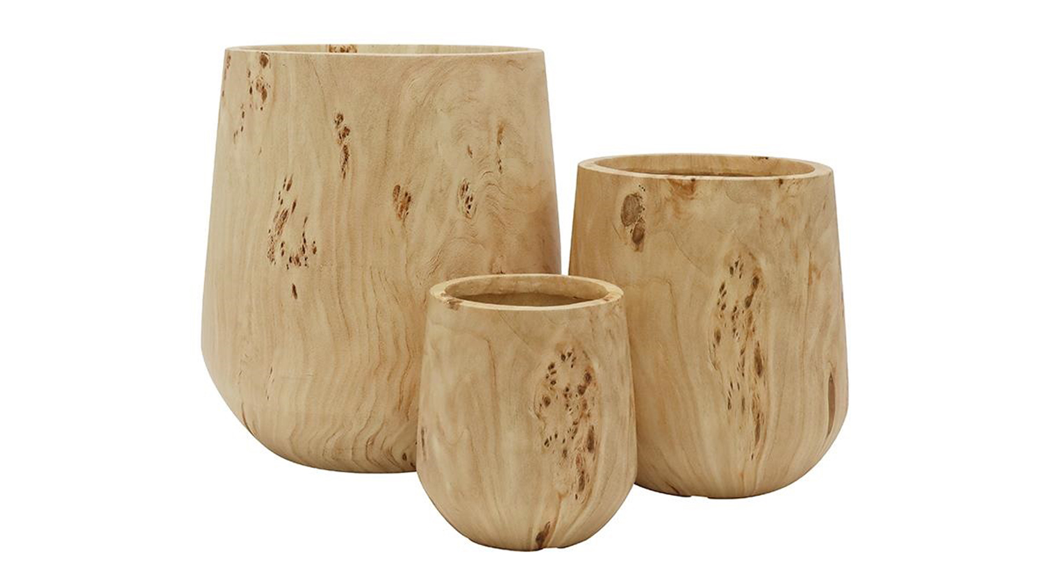 A Bower Burl Look MGO Planter Set of 3pcs