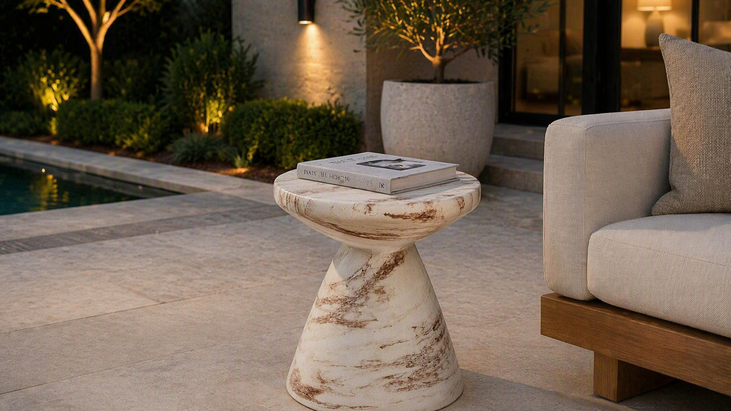 Lilli Burgundy Vein Marble MGO Stool