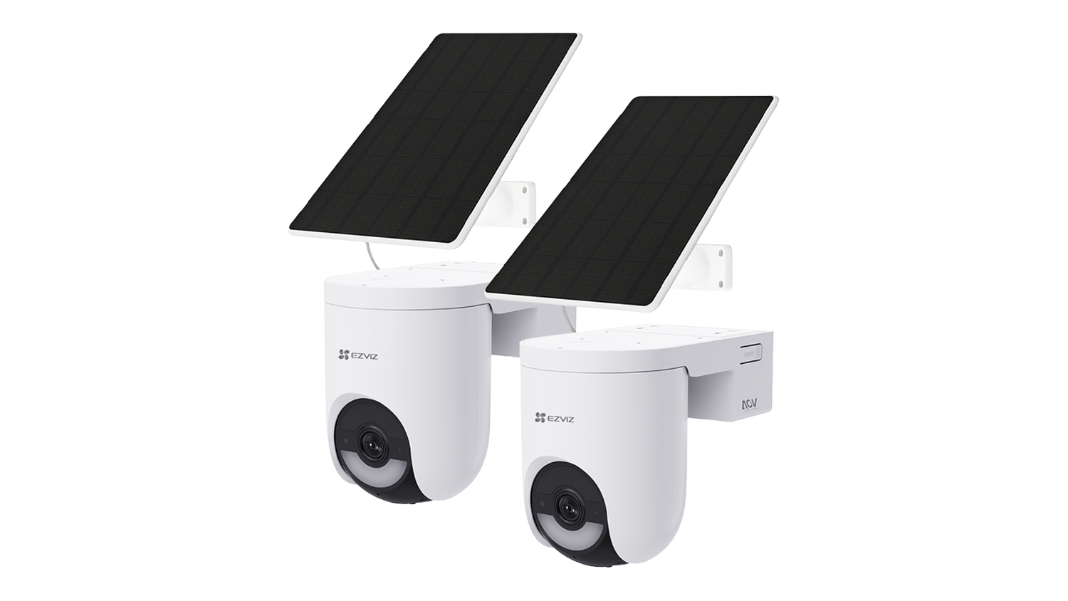 Two EZVIZ HB8 Lite 3K Outdoor Wire-Free Security Cameras with Solar Panel & 16GB SD Card