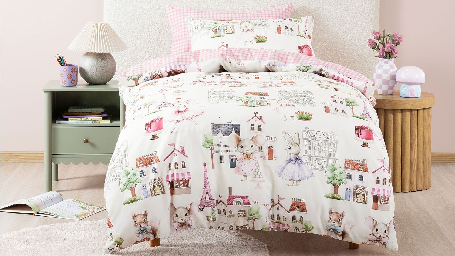 Paris Tails Duvet Cover Set by Squiggles