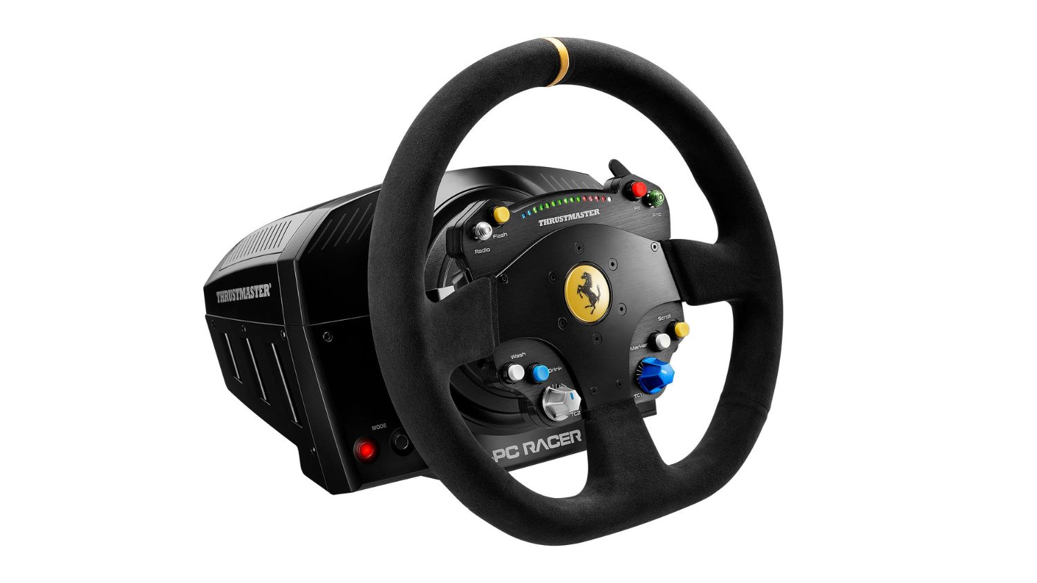 Thrustmaster TS-PC Racer Ferrari 488 Challenge Edition steering wheel with Alcantara wrap and central emblem