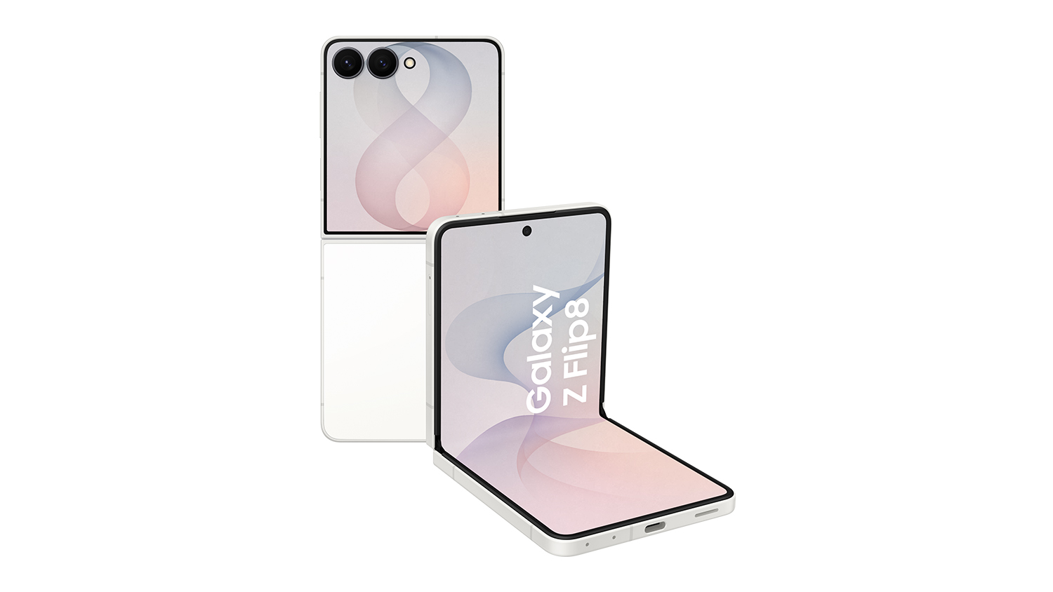 A Samsung Galaxy Z Flip8 5G 512GB Smartphone in a vibrant cream colour