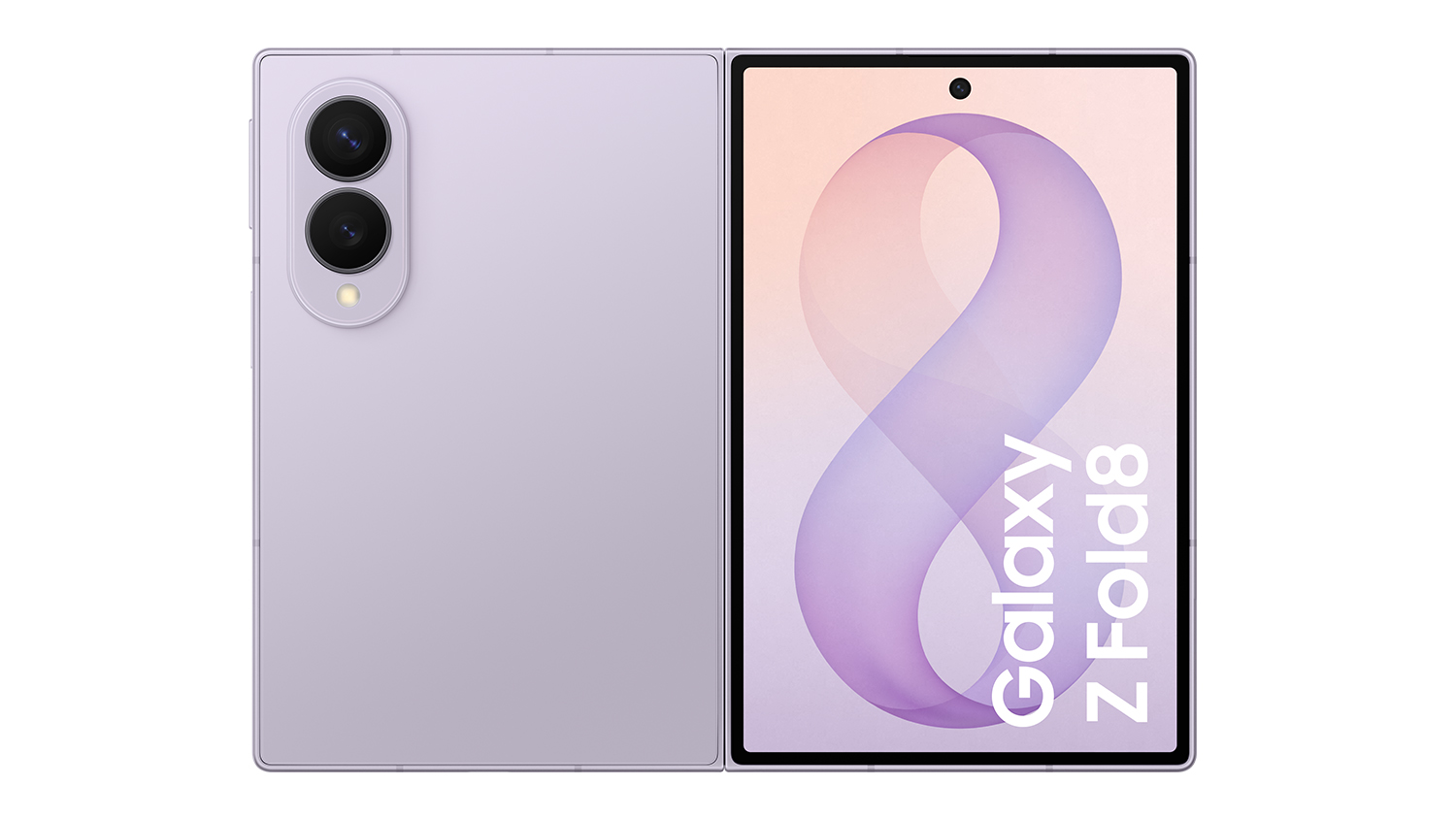 A Samsung Galaxy Z Fold8 5G 1TB Smartphone in a vibrant lavender colour