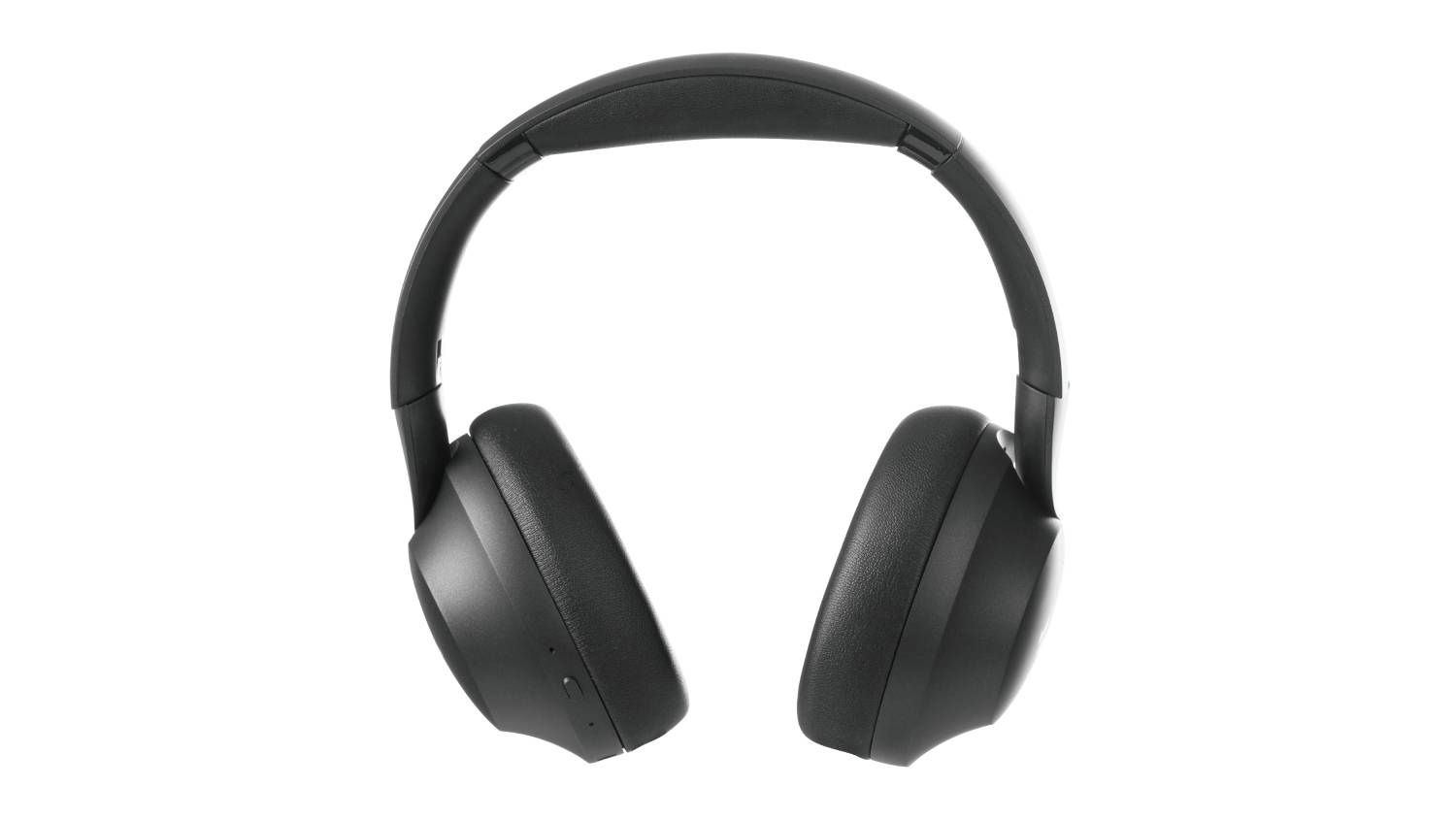 Front view of Wave Audio Symphony active noise cancelling headphones in black