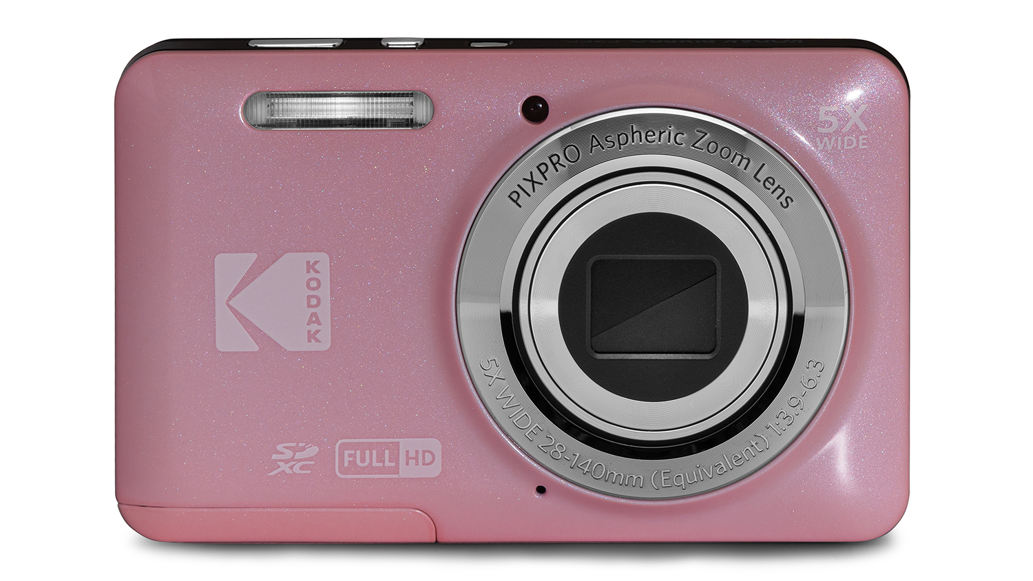 Front view of a silver Kodak Pixpro FZ55 Digital Zoom Camera
