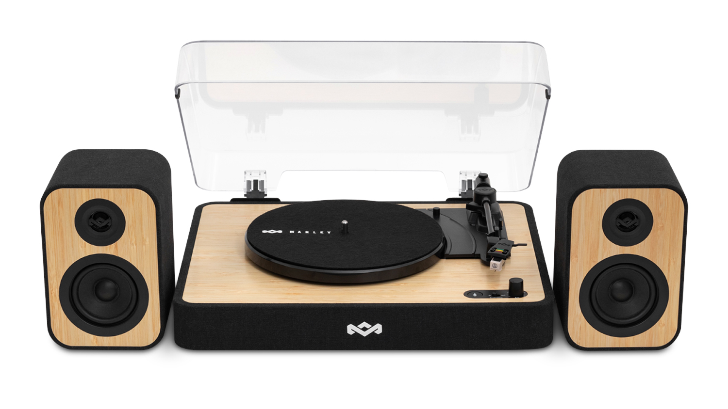 A Marley Revolution Automatic Belt Driven Turntable with Speakers