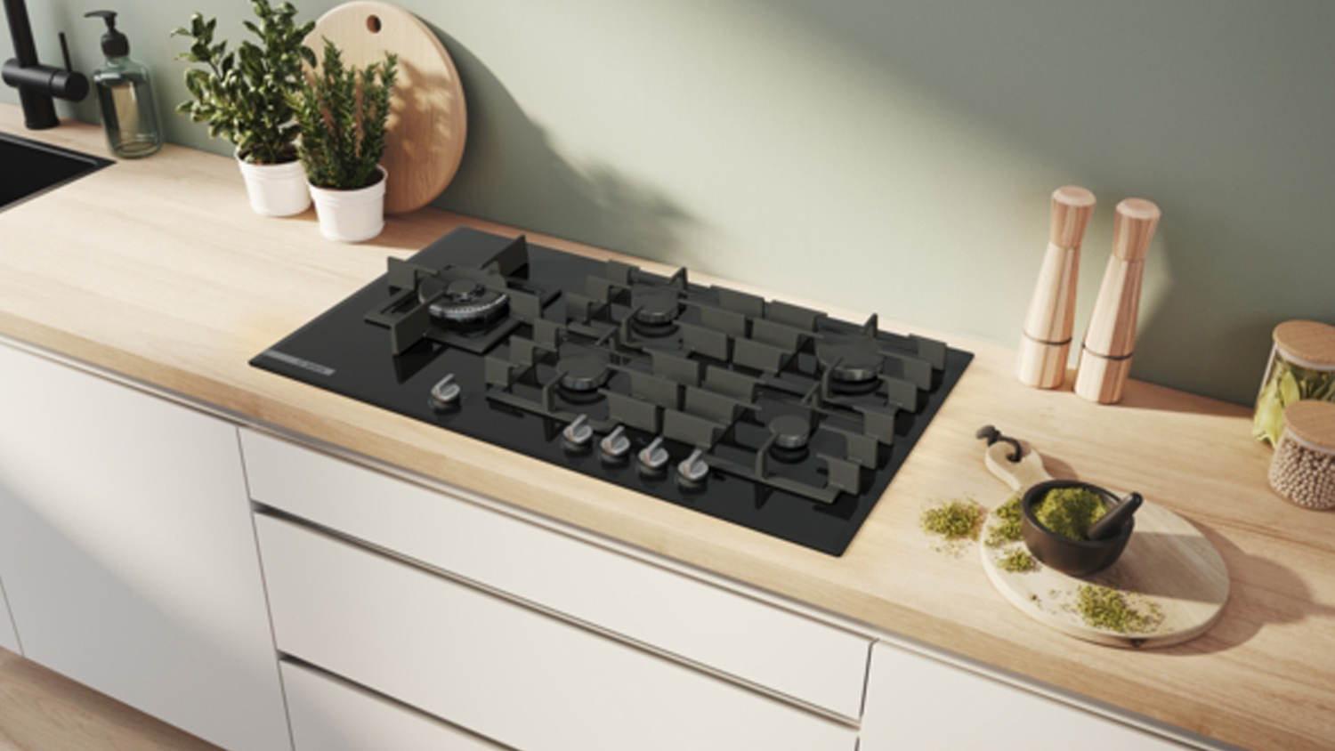 Bosch Series 8 90cm 5 Burner Gas Cooktop - Black (PRS9A6H40A)