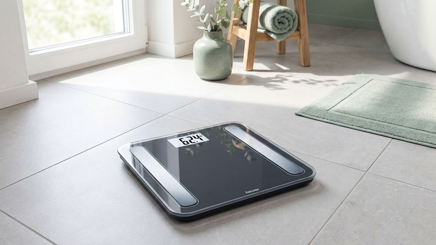 Beurer BF183 Digital Glass Body Fat Bathroom Scale - Grey (BF183BG)