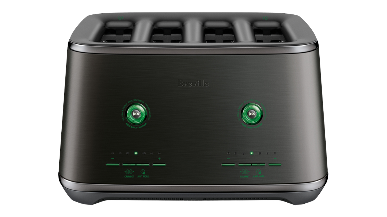 A Breville the Eye Q 870 Auto 4 Slice Toaster featuring the noir launch edition