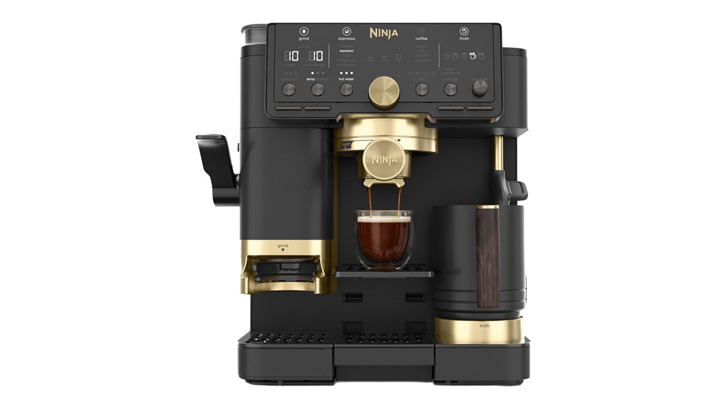 A view of the Limited Edition David Beckham Ninja Luxe Cafe Pro Manual Espresso Machine