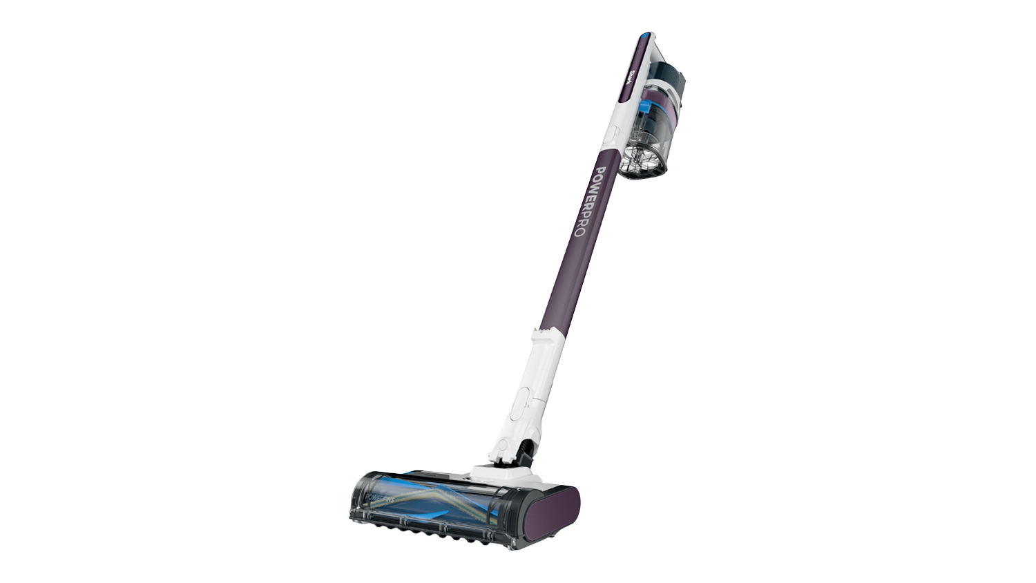 Shark PowerPro Cordless Handstick Vacuum Cleaner in a stylish white and mauve colour