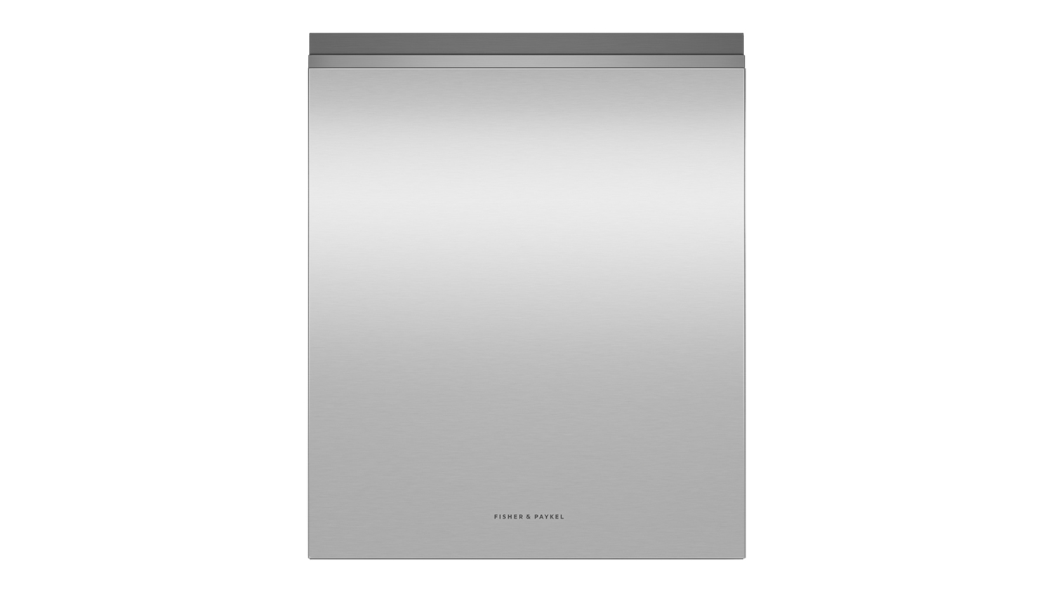Product-only view of the Fisher & Paykel Series 7 built-under smart dishwasher in stainless steel
