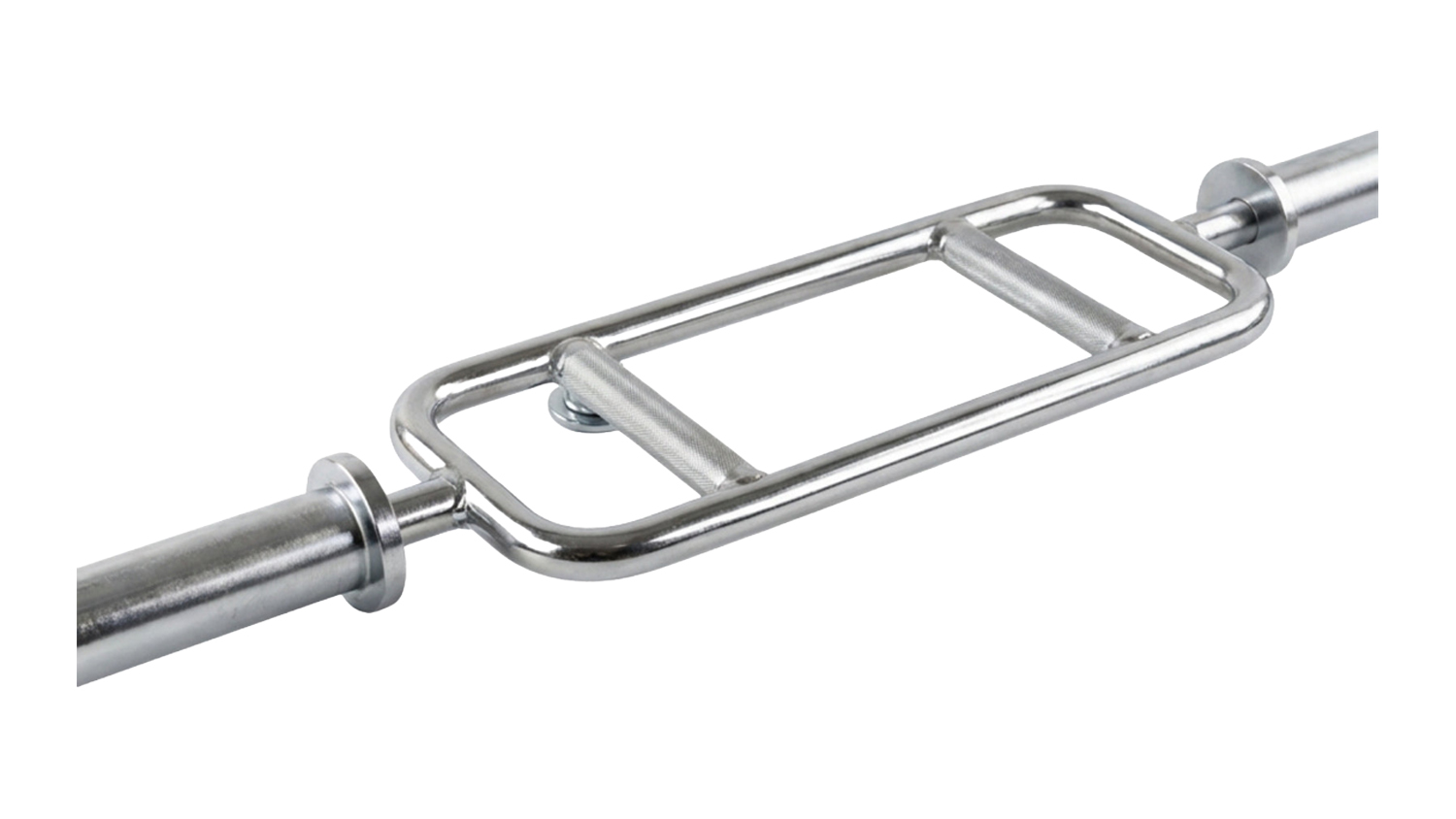 PROTRAIN Solid Olympic Tricep Bar with parallel handles, chrome finish, and spring collars