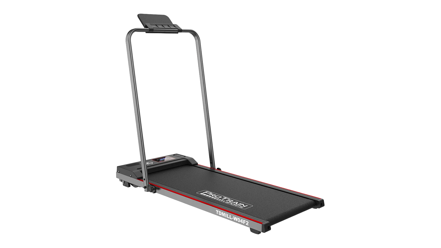 A right-angled view of the TSB Living Walking Treadmill with Handle - Foldable Home Exercise Equipment