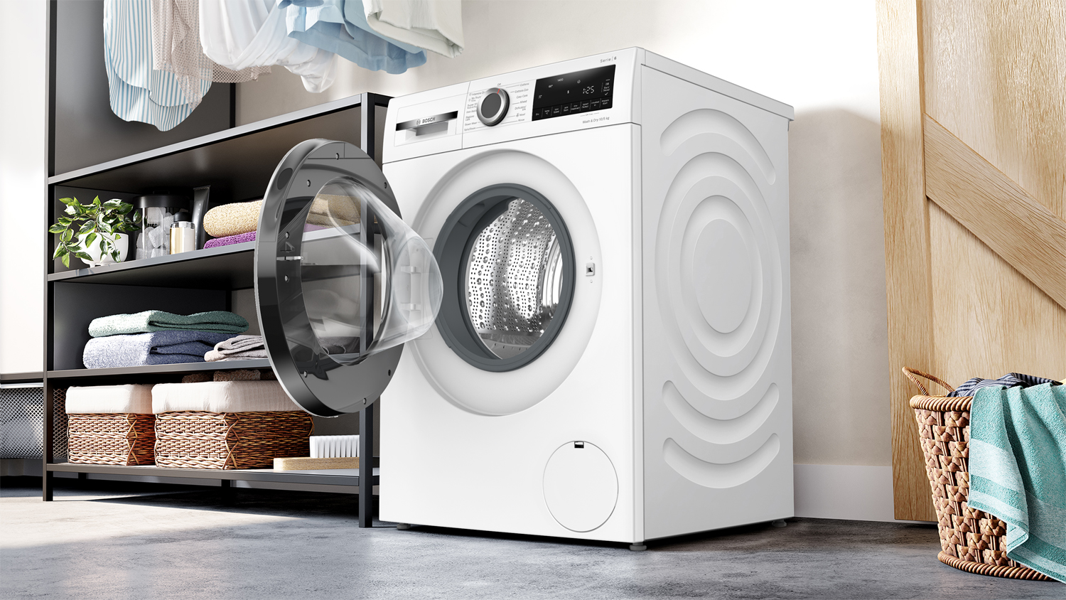 Bosch Series 6 10kg + 5kg Front Loader Washing Machine & Dryer Combo - White (WNA254U3AU)