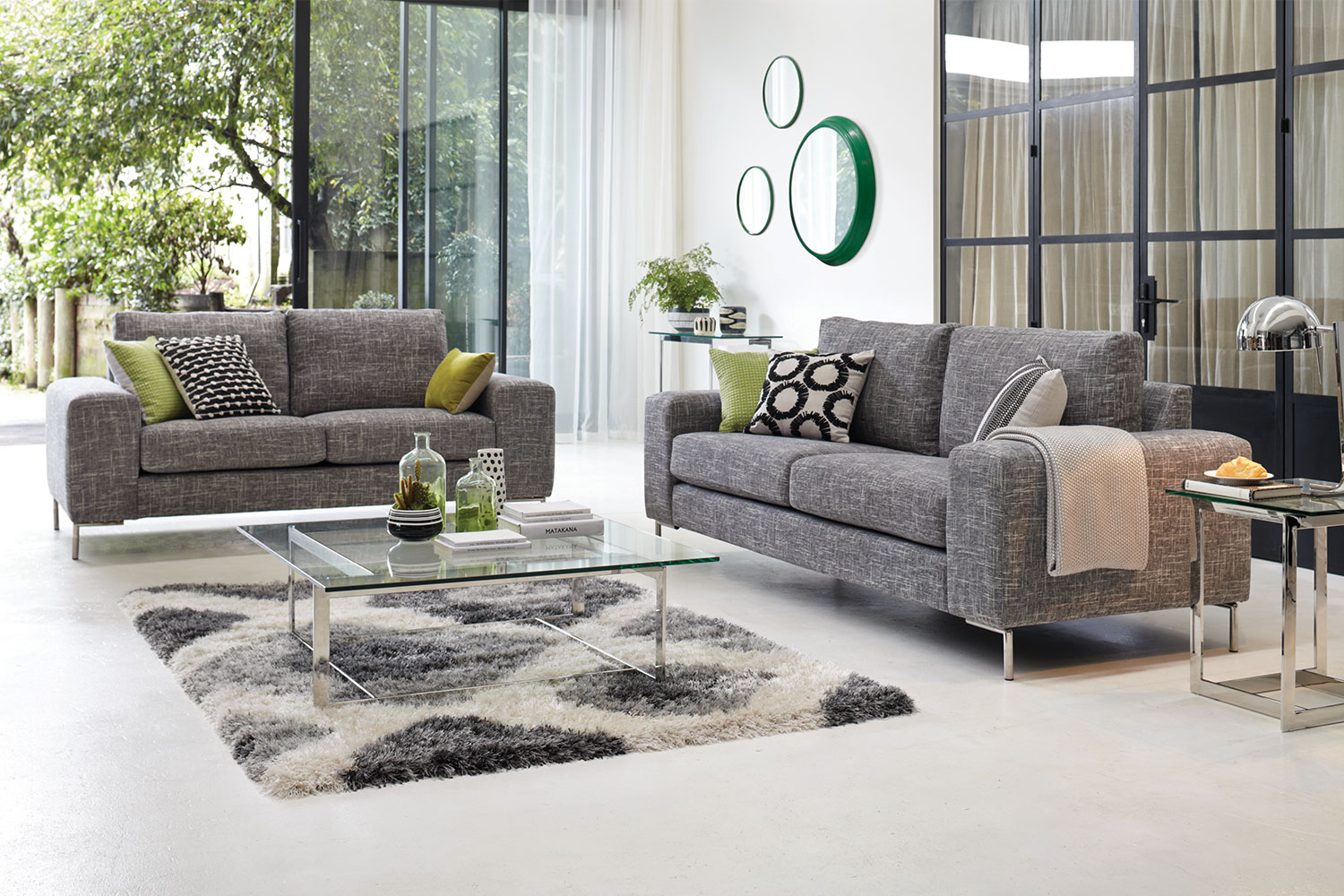 Andros 2 Piece Fabric Lounge Suite by Evan John Philp Harvey Norman