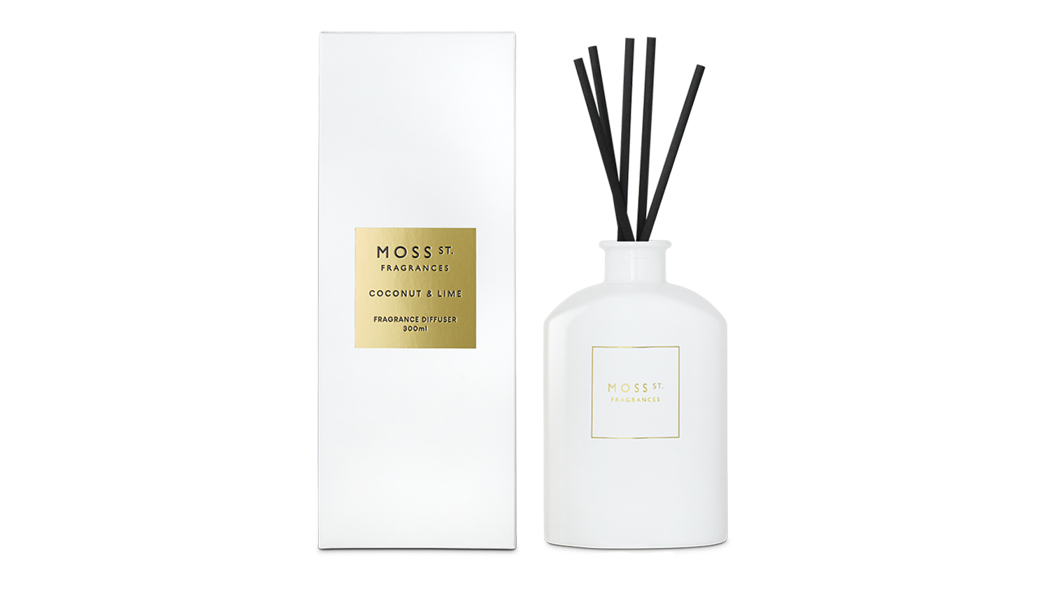 A Moss St. 300ml Reed Diffuser in Coconut & Lime blend