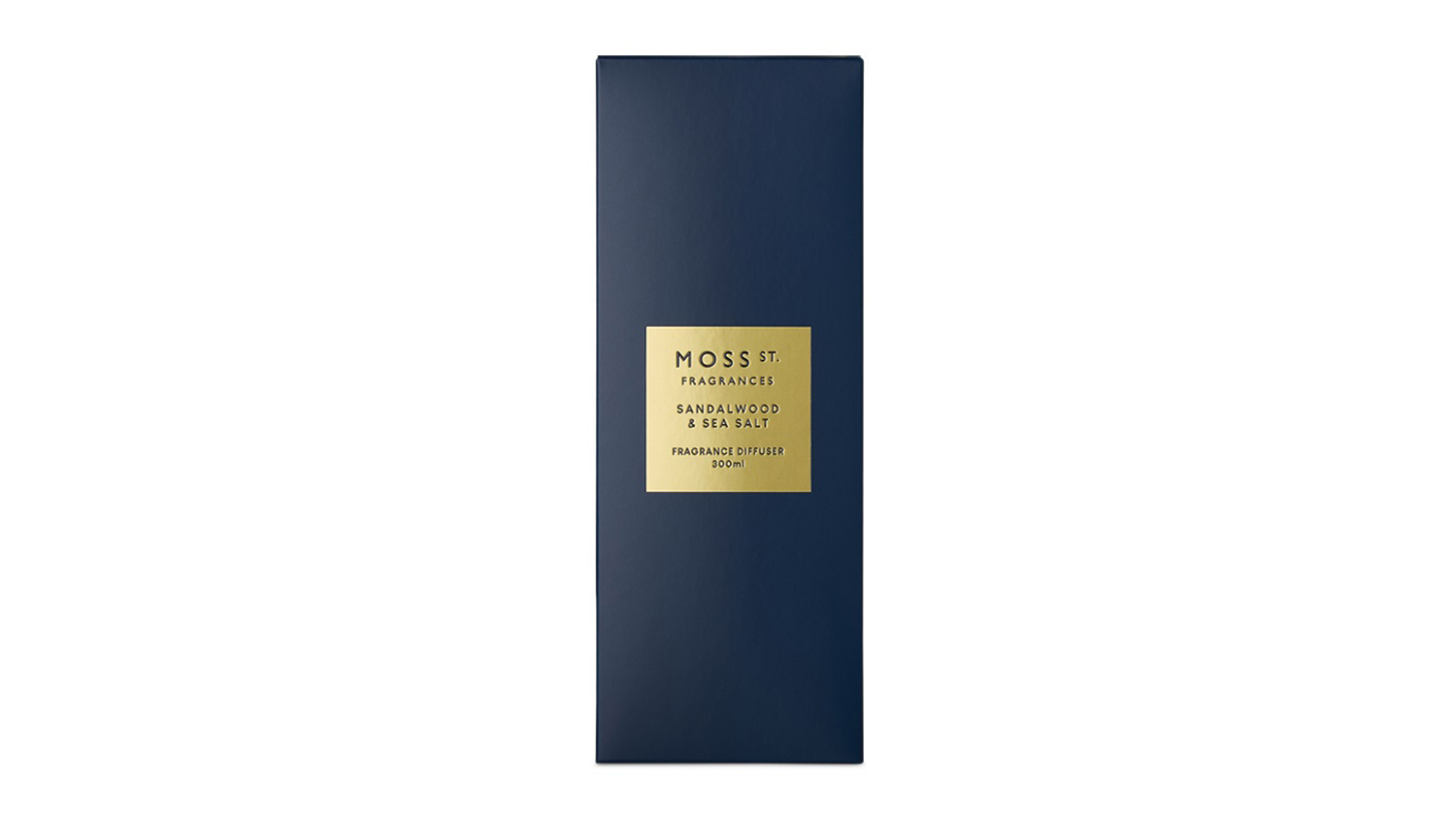 Retail box of the Moss St. 300ml Reed Diffuser