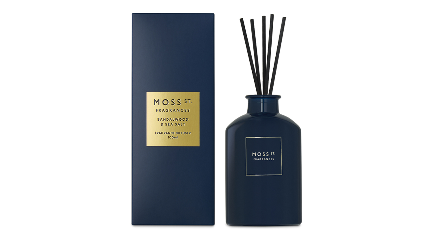 A view of the Moss St. 100ml Mini Reed Diffuser