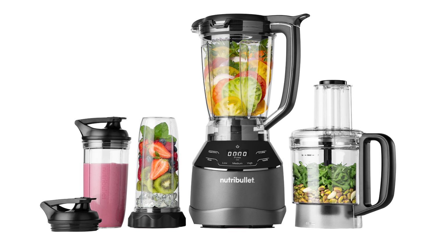 A full view of the Nutribullet Smart Touch Triple Prep System