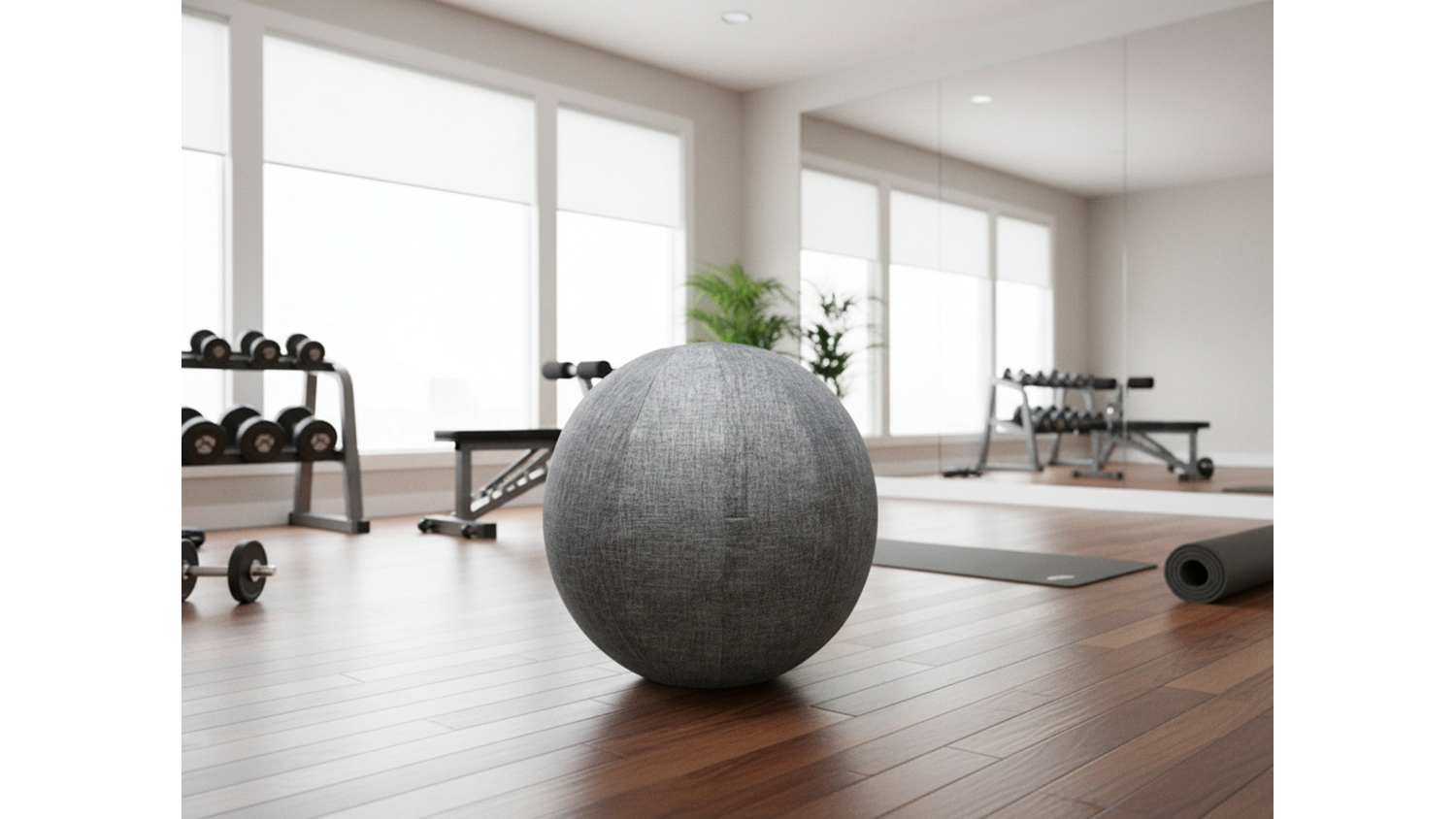 PROTRAIN Yoga Ball Protective Cover - Grey Fabric
