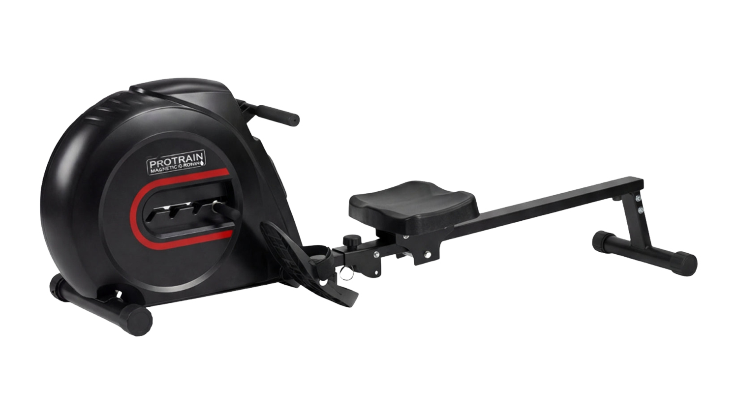 Black TSB Living Quad-Resistance Folding Rowing Machine with adjustable handle and seat