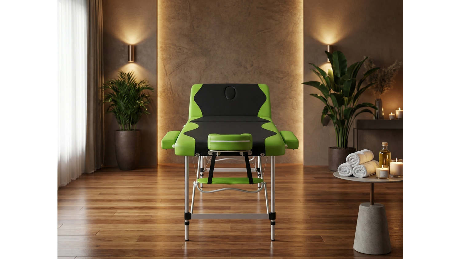 TSB Living Portable Folding Massage Table - Black/Green