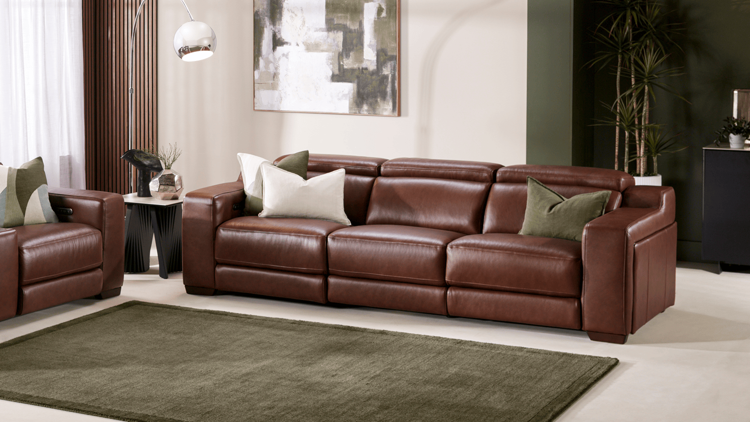 Pierce 3.5 Seater Leather Electric Recliner Sofa