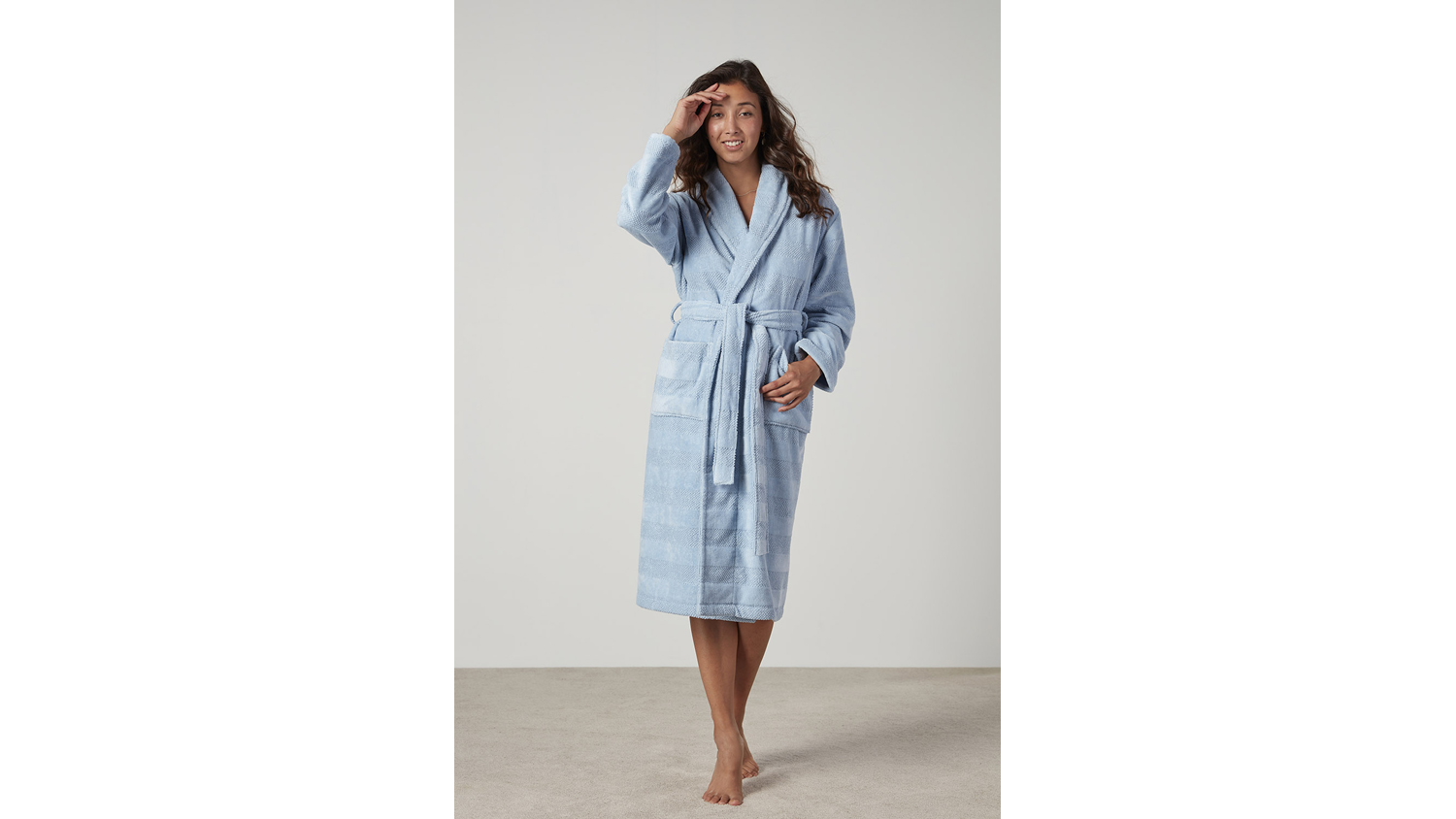 Baksana Ava Bath Robe - Light Blue, Medum/Large