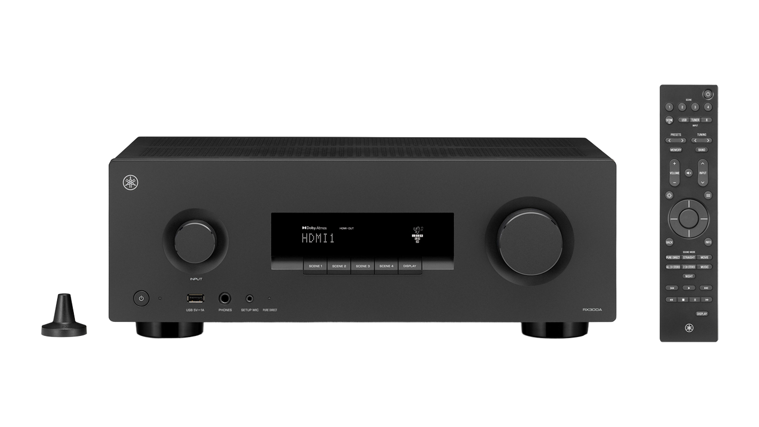 A Yamaha 5.2 Channel 8K AV Receiver in a sleek black colour