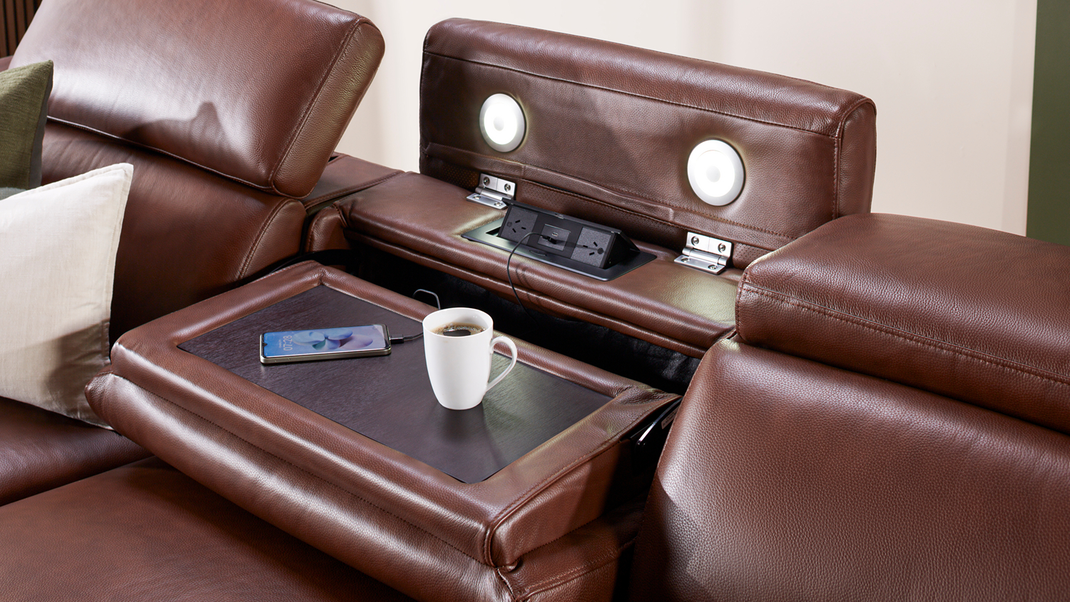Pierce 3.5 Seater Leather Electric Recliner Sofa