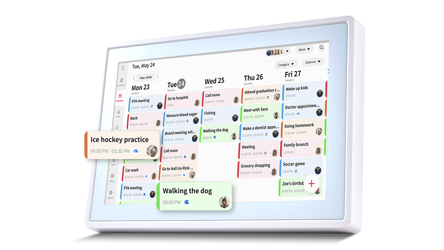 A Jackson Oneplace 10" Digital Family Calendar in a sleek white colour