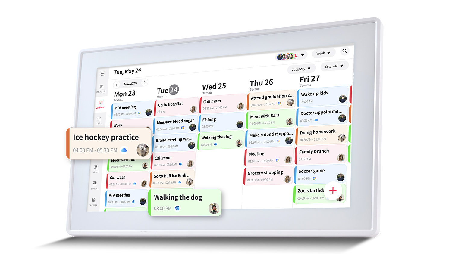 A Jackson Oneplace 15" Digital Family Calendar in a sleek white colour