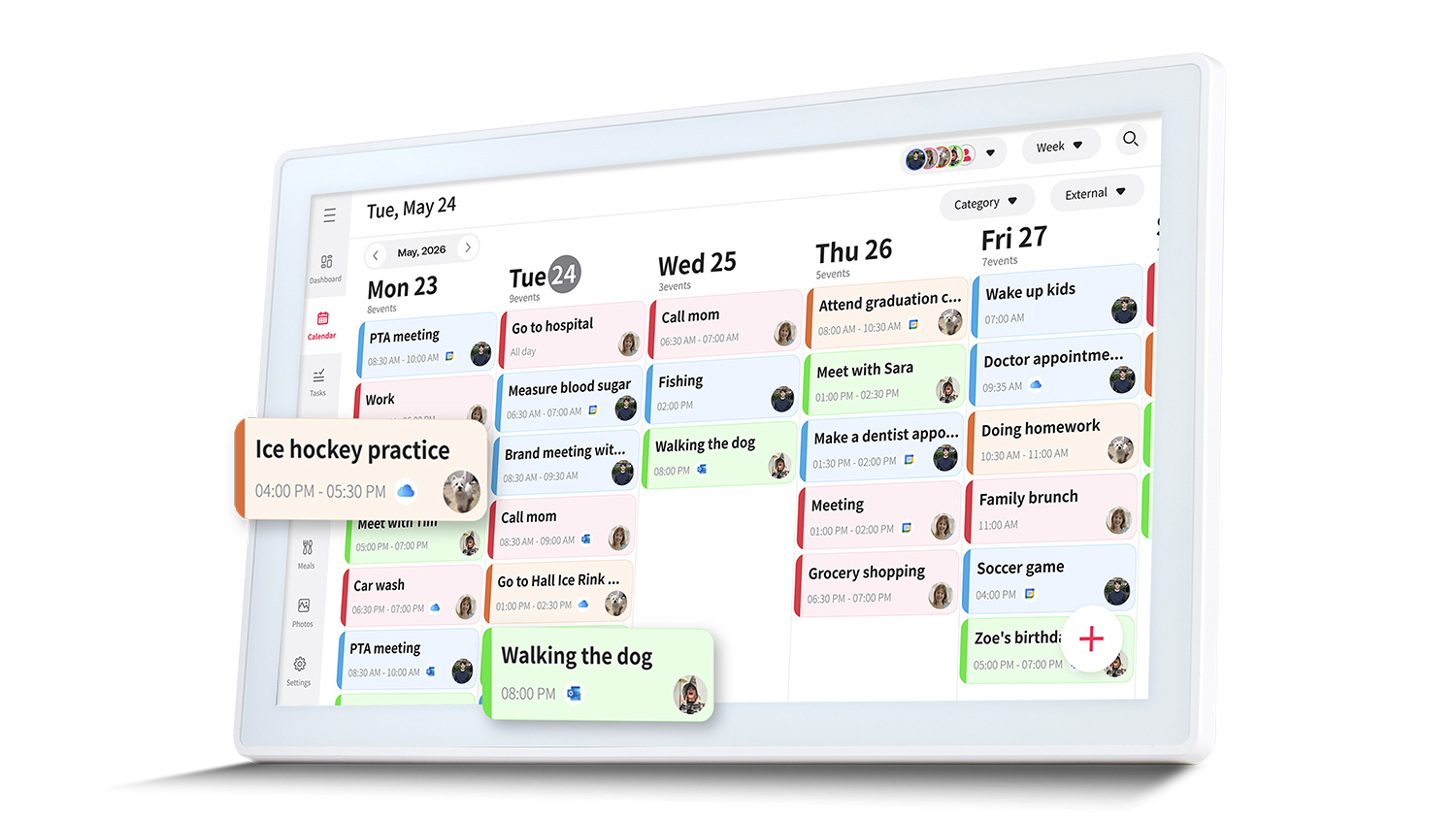 A Jackson Oneplace 21" Digital Family Calendar in a sleek white colour