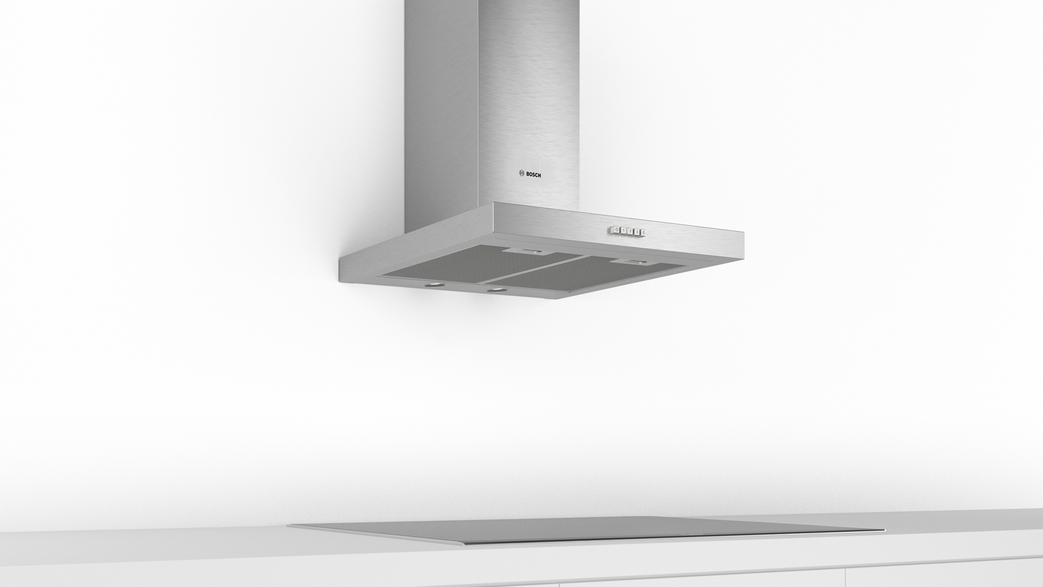 The rangehood displayed in a brightly lit kitchen