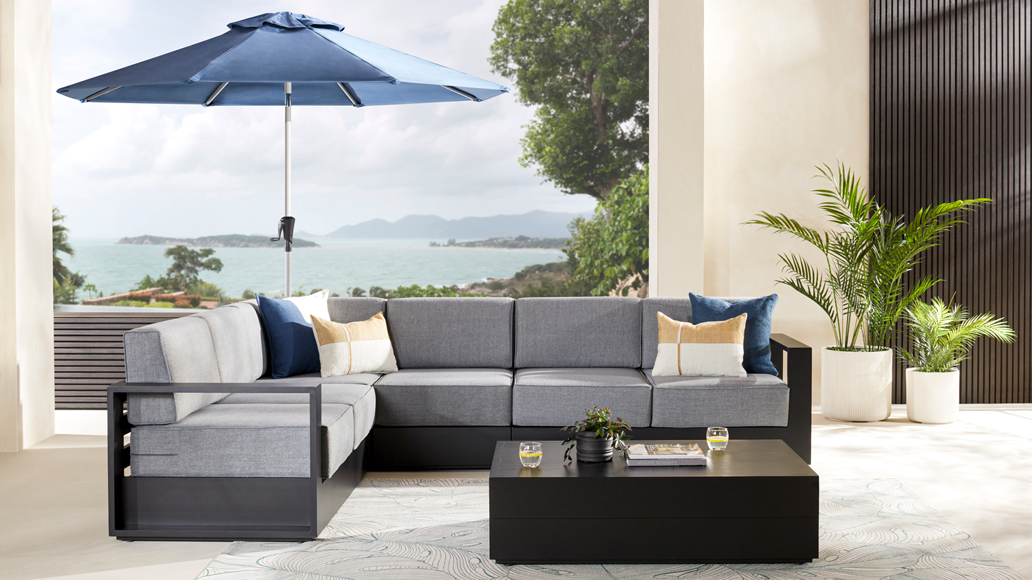 Monaco Outdoor Corner Lounge Suite with Coffee Table
